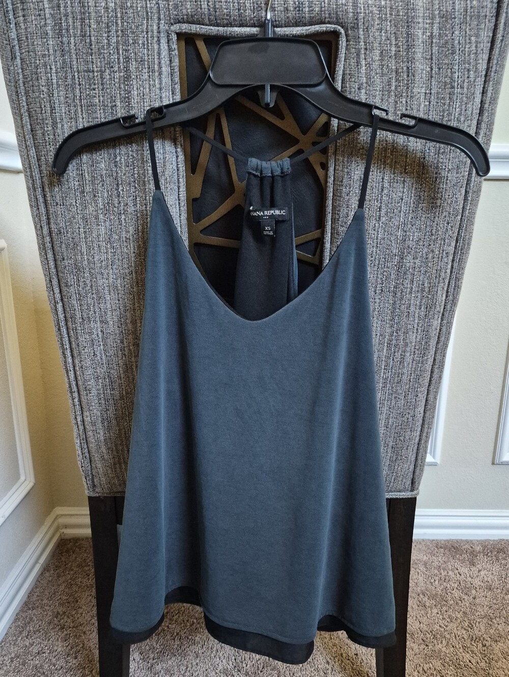 Banana Republic Dusty Blue Silk-Feel Spaghetti Strap Camisole